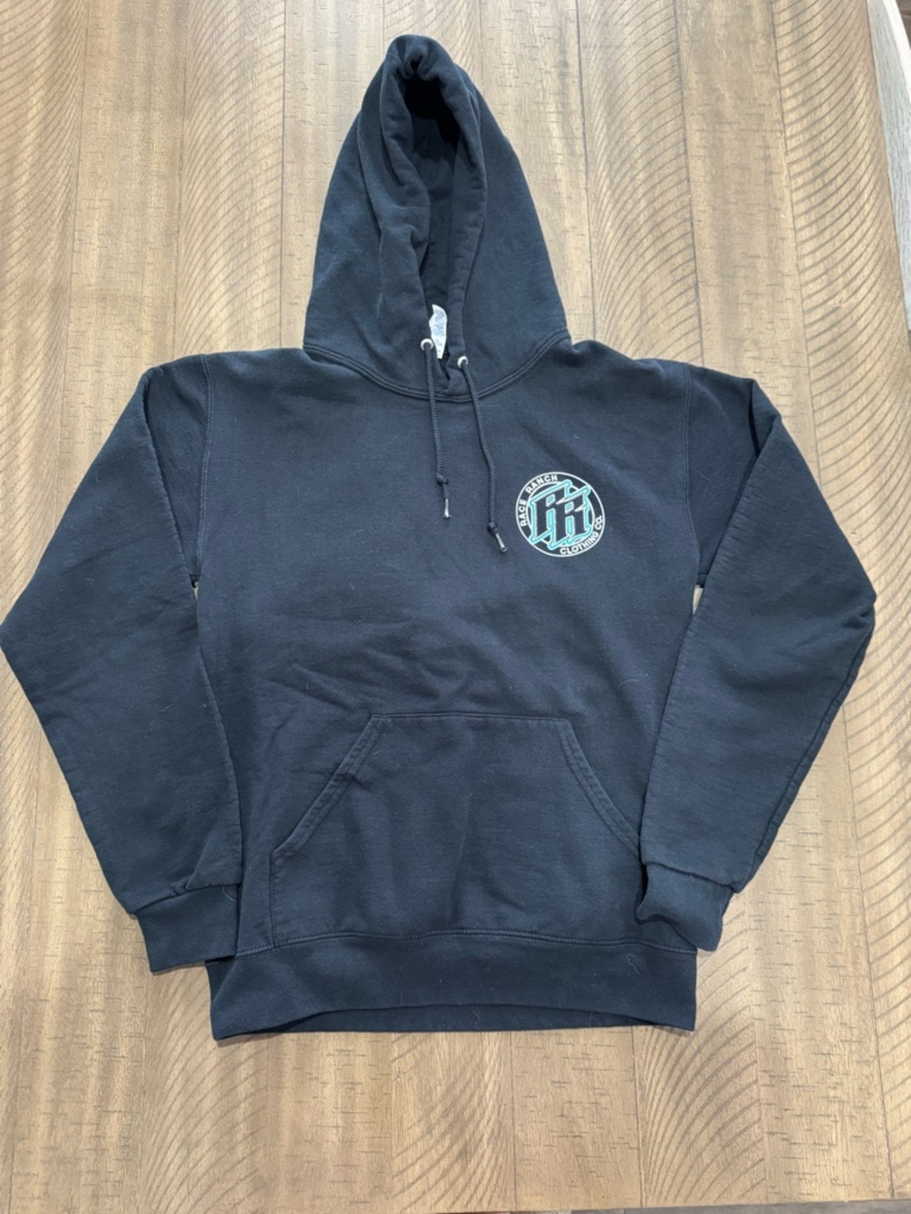 Race Ranch Hoodie with Teal Chest Logo